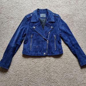 Women's Blue Leather Jacket